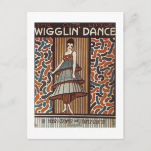 Wigglin'Dance Vintage Songbook Cover Vykort