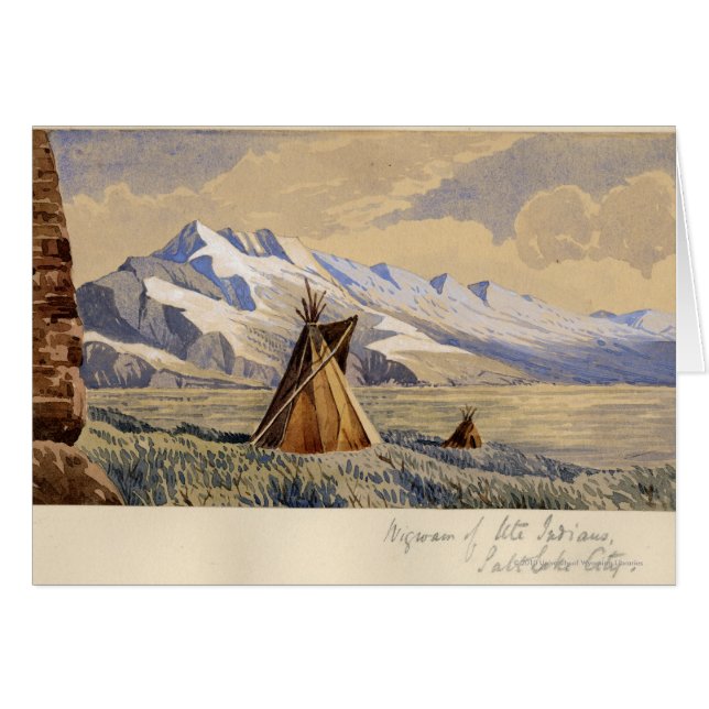 Wigwam av Uteindier, Salt Lake City Hälsningskort (Framsidan Horizontal)