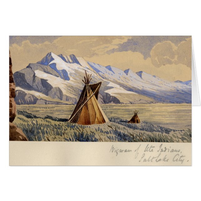 Wigwam av Uteindier, Salt Lake City Hälsningskort (Framsidan Horizontal)