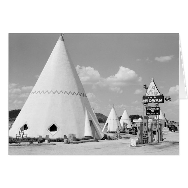 Wigwam Motel, 1940 Hälsningskort (Framsidan Horizontal)