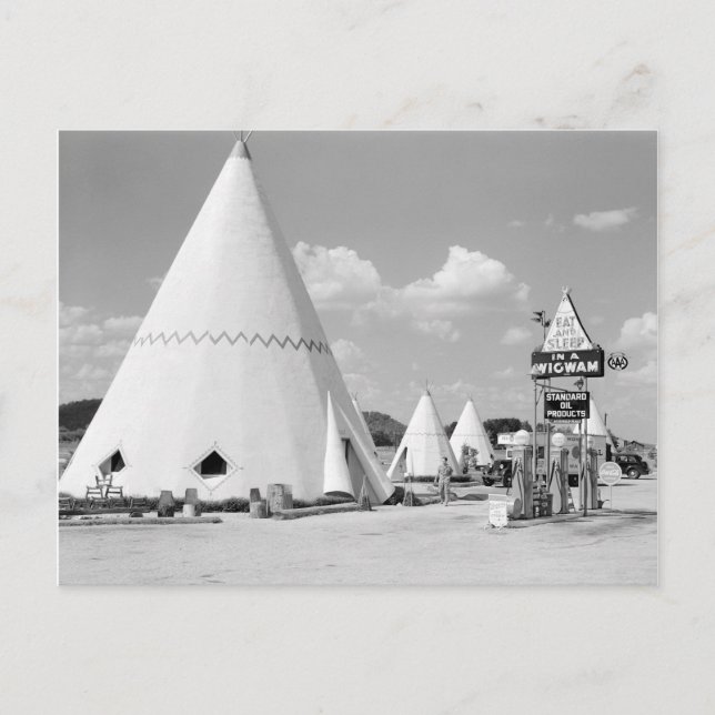 Wigwam Motel, 1940 Vykort (Framsida)