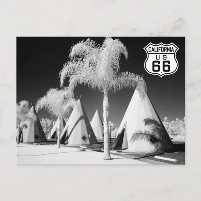 Wigwam Motel, Route 66, Rialto, California Vykort (Framsida)
