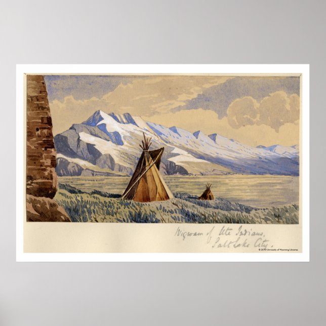 Wigwam of Ute indians, Salt Sjö City Poster (Framsidan)
