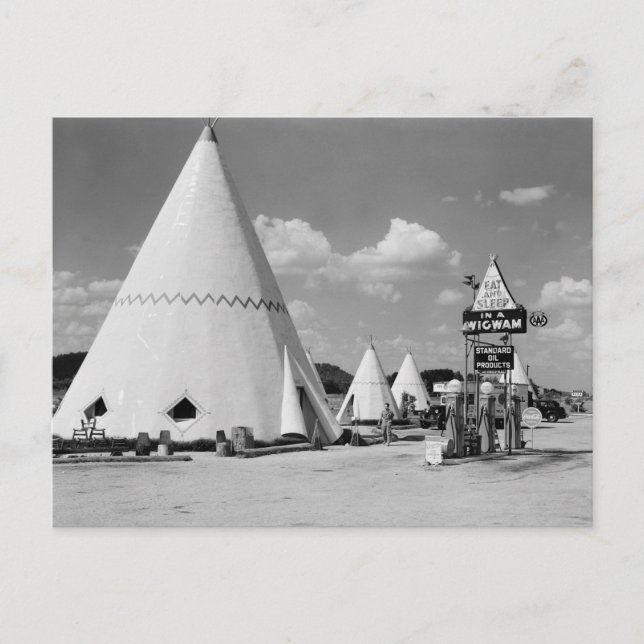 Wigwam Village, Cave City, Kentucky: 1940 Vykort (Framsida)