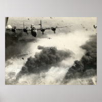WII B-24s över Ploesti Oil Fält