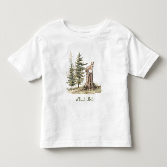 WiILD ONE Forest Woodland Fox T Shirt (Framsida)