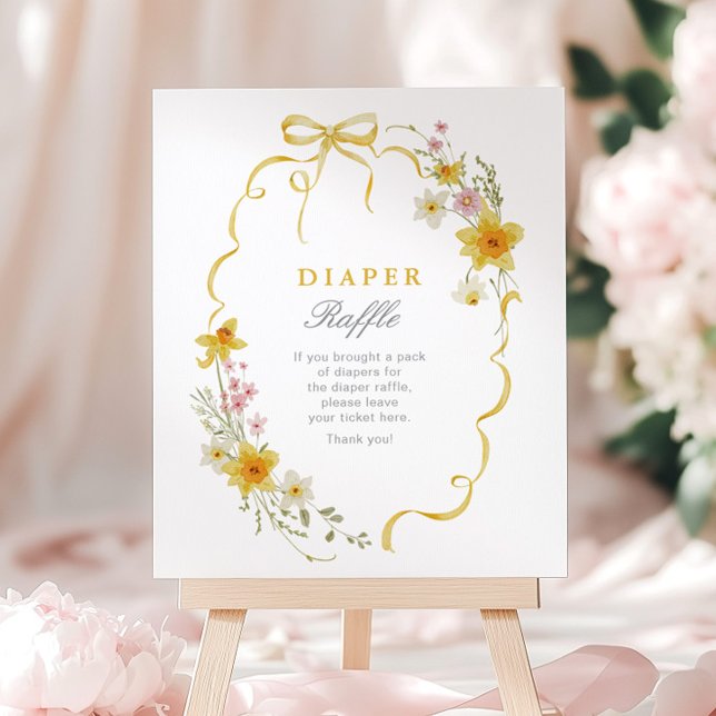 Wiildflower Blöja Lotteri Blommig Båge Bebis firan Poster (Skapare uppladdad)