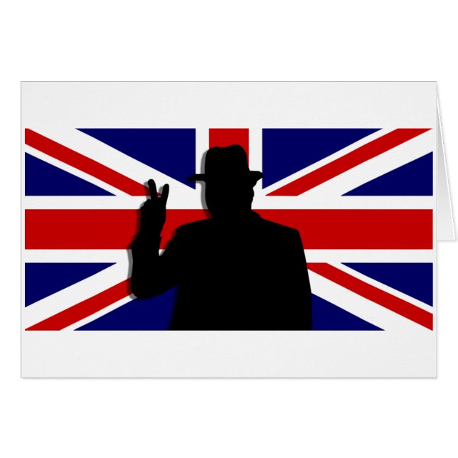 Wiinston Churchill brittbulldogg Hälsningskort (Framsidan Horizontal)