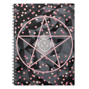 WiizyWitch Magic Witch Cosmic Cat Pentacle Magick Anteckningsbok