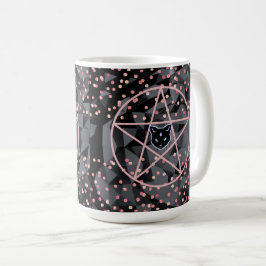 WiizyWitch Magic Witch Cosmic Cat Pentacle Magick Kaffemugg