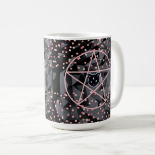 WiizyWitch Magic Witch Cosmic Cat Pentacle Magick Kaffemugg