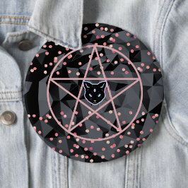 WiizyWitch Magic Witch Cosmic Cat Pentacle Magick Knapp