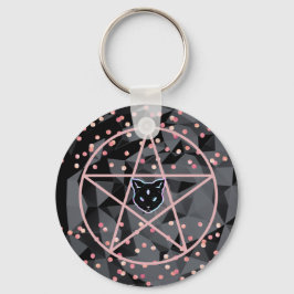 WiizyWitch Magic Witch Cosmic Cat Pentacle Magick Nyckelring