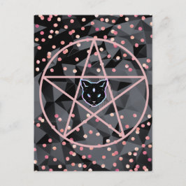 WiizyWitch Magic Witch Cosmic Cat Pentacle Magick Vykort