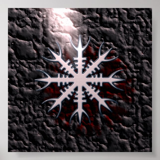 Wikinger Amulett Aegishjalmur viking amulet charm Poster (Framsidan)