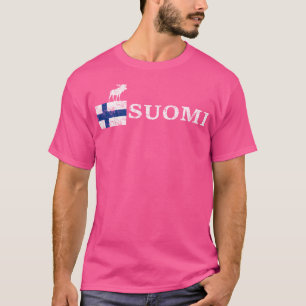 Wikstroem Finland Moose Flagga Suomi Used look T Shirt