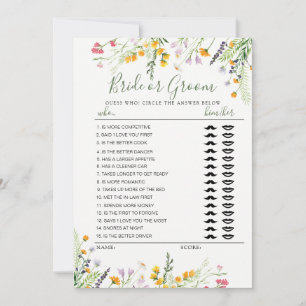 Wilblommor Bride eller Groom-spel, helt redigerbar Inbjudningar