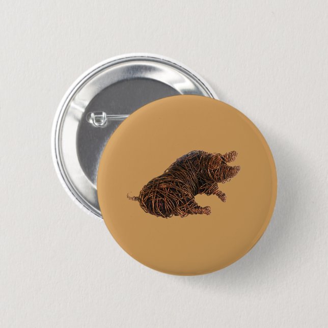 Wilbur - en diskret gris. knapp (Framsida & baksida)