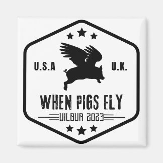 Wilbur Gris: När Grisar Fly 3-tumsmärke Magnet