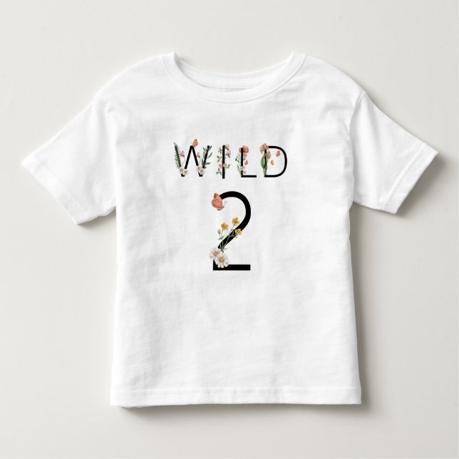 Wild 2 Wildflowers 2-årsdag T Shirt (Framsida)