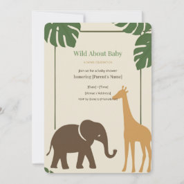 Wild About Baby Safari Jungle Baby Shower Inbjudan