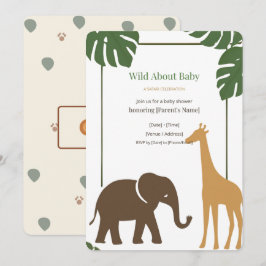 Wild About Baby Safari Jungle Baby Shower Inbjudan