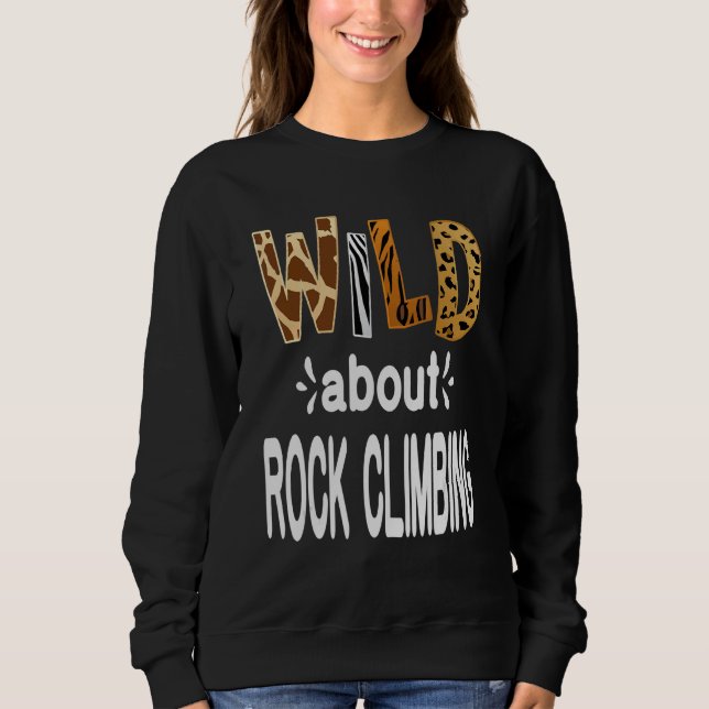 Wild About Rock Climbing T Shirt (Framsida)