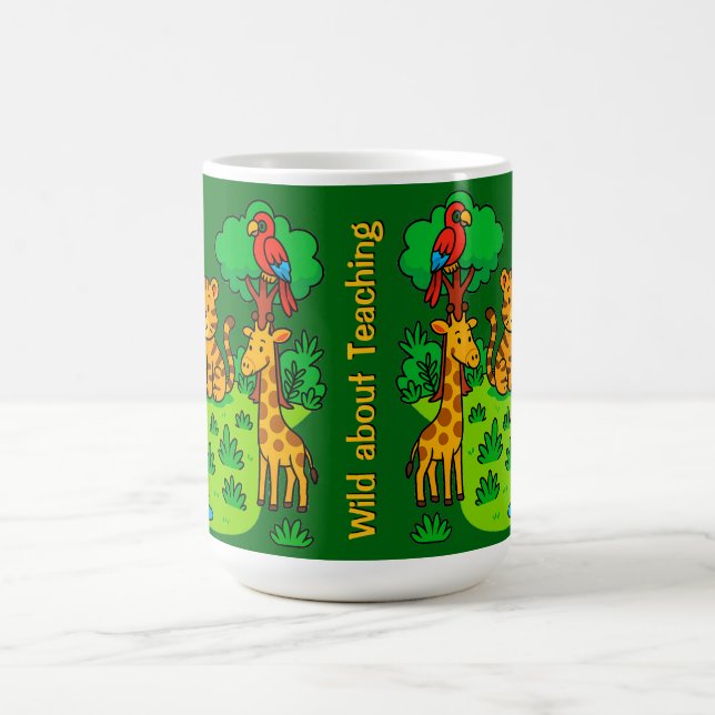 Wild About Teaching  Jungle Animal Mug for Teacher Kaffemugg (Center)