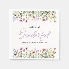 Wild and Onederful Wildflower 1st Birthday Pappersservett