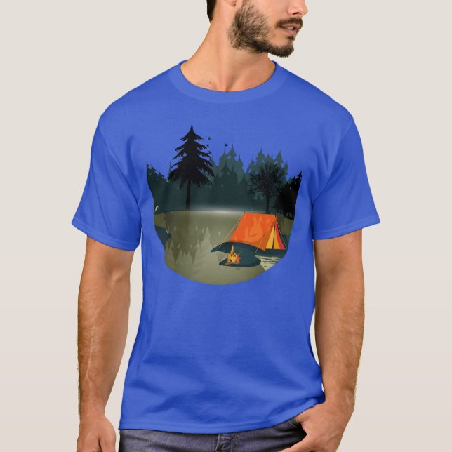 wild and romc camping with campfire romance funny t shirt (Framsida)