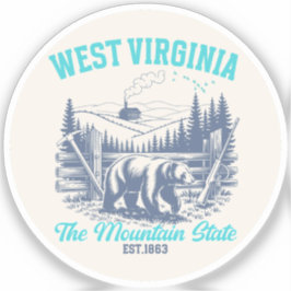 Wild and Scenic West Virginia State Pride Design Klistermärken