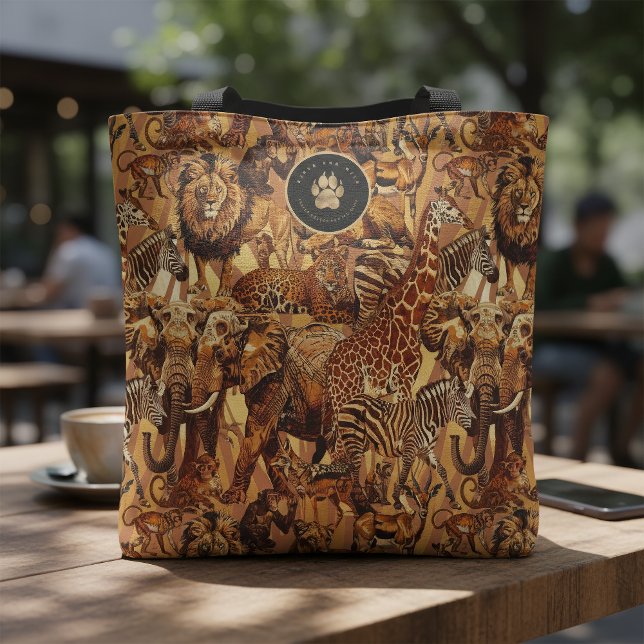 Wild Animal Collage Safari Bachelorette ID1149 Tygkasse (Skapare uppladdad)