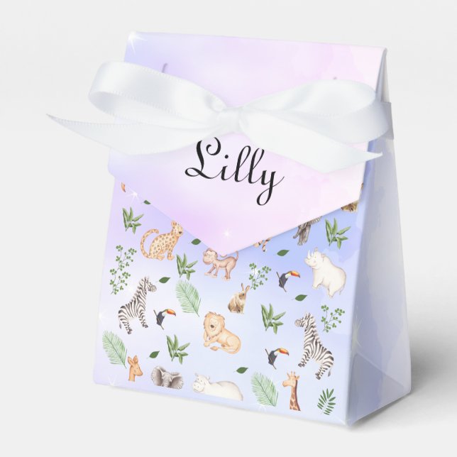 wild Animal With Jungle Tree pattern Presentaskar (Framsidan Sidan)