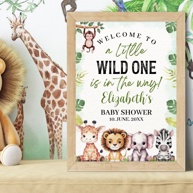 Wild Animals Baby Shower Boy Poster (Skapare uppladdad)