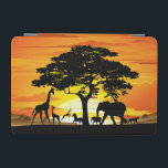 Wild Animals on African Savanna Sunset iPad Mini Skydd<br><div class="desc">Stunning,  Bright and Peaceful Sunset on Wild African Savanna Landscape with Wild Animals Shapes. Originally created with Hi Quality / Hi Resolugion Vector Graphic Art Technique Copyright BluedarkArt TheChameleonArt.</div>