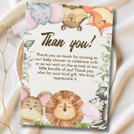 Wild Animals Safari Baby Shower Tack Kort