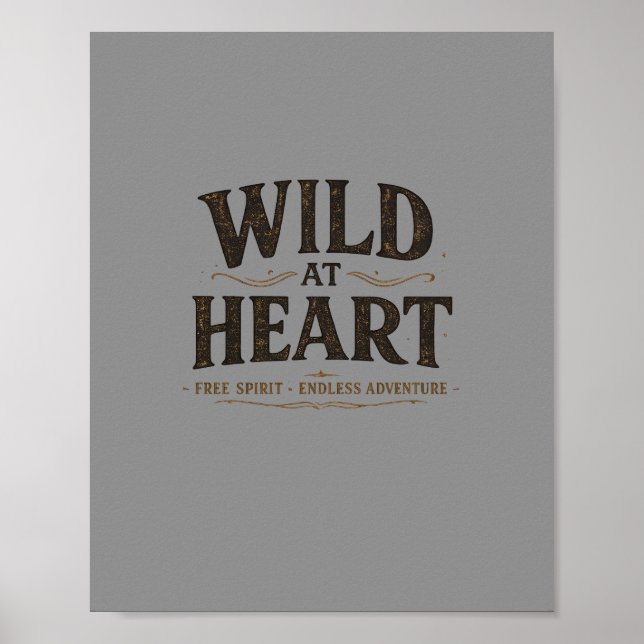 Wild At Heart Rustic Affisch | Digital Nedladdning (Framsidan)