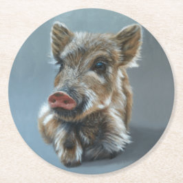 Wild Baby Boar Coaster 2 Underlägg Papper Rund