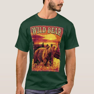 Wild bear in nature t shirt