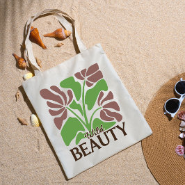 Wild Beauty Brown Floral Boho Elegant Grocery Tygkasse