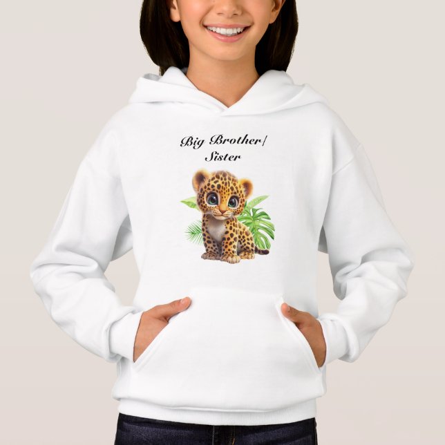 Wild Big Brother Sister Leopard Sweatshirt T Shirt (Framsida)