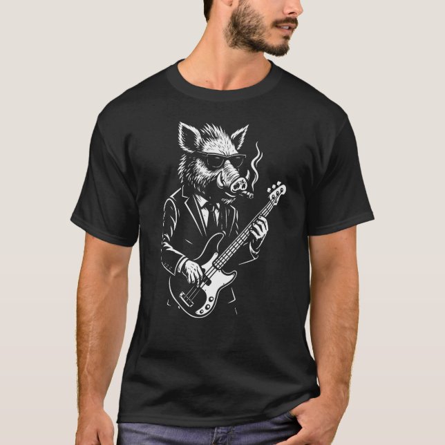 Wild Boar plays double bass in rock band T Shirt (Framsida)