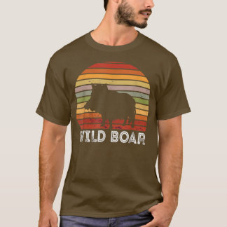 Wild Boar Retro Vintage Wild Hog Hunting Wild Boar T Shirt