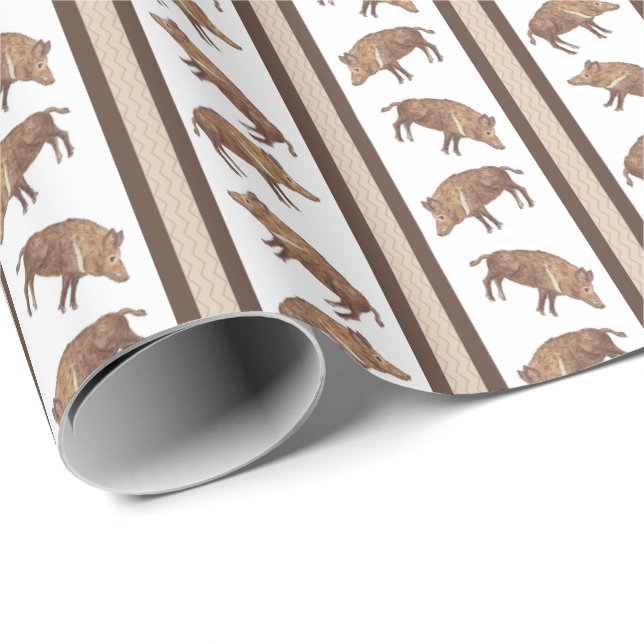 Wild Boar Stripe  Presentpapper (Rullad Hörn)