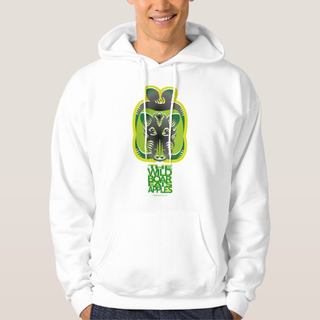 WILD BOARD APPLES EATS MASANSER PIXELAT COLORS GRE HOODIE (Framsida)