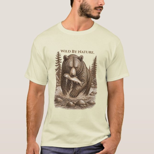 Wild By Nature Bear Forest Graphic Tee (Framsida)