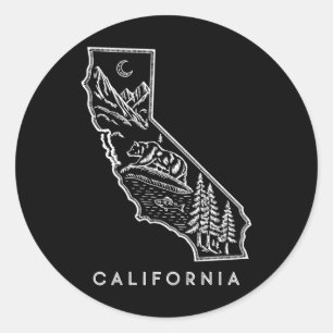 Wild California Heritage Kartsticker Runt Klistermärke