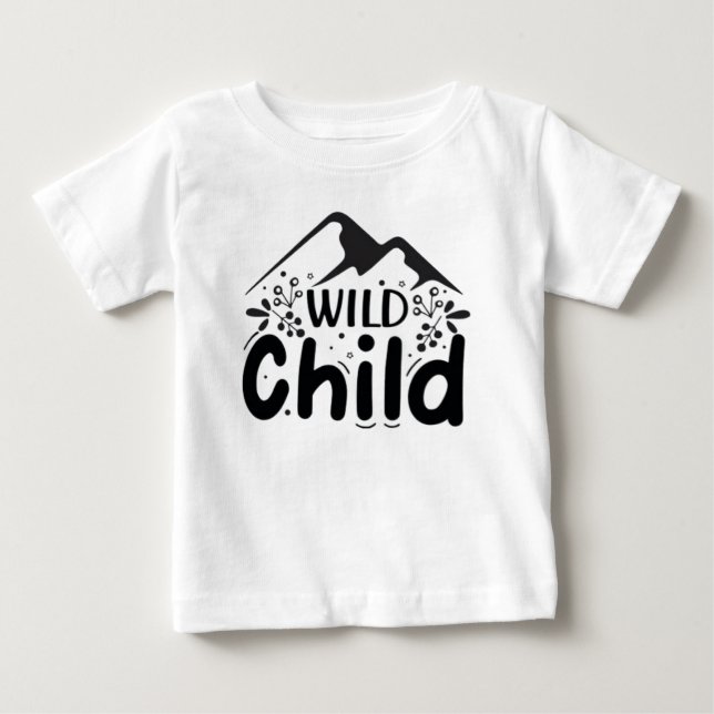 Wild Child Baby T-Shirt - Minimalist Mountain  (Framsida)