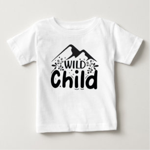 Wild Child Baby T-Shirt - Minimalist Mountain över