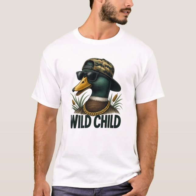 Wild Child Country Western Duck T Shirt (Framsida)